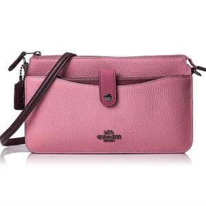 Coach Noah Pop-up Small Leather Crossbody Bag, mauve/pink